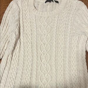 JEANNE PIERRE Women's Ivory Cable Knit Sweater